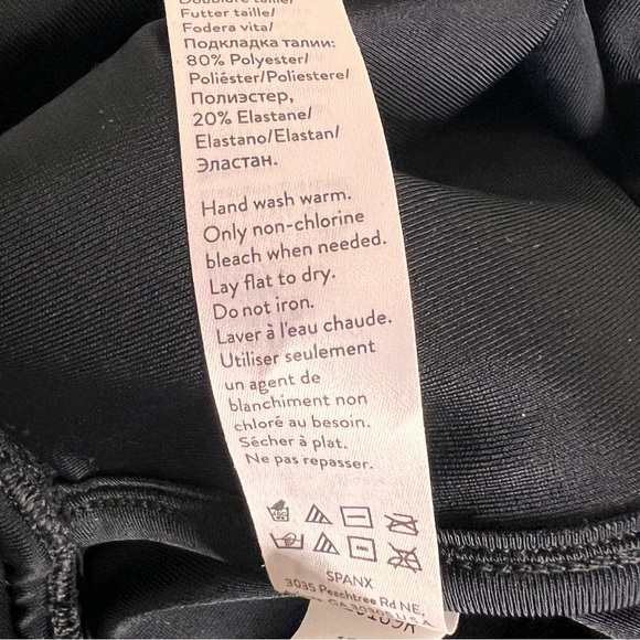 SPANX Black Faux Leather Sequin Stretch Legging Ankle Length Pants Women Size M - Picture 9 of 15